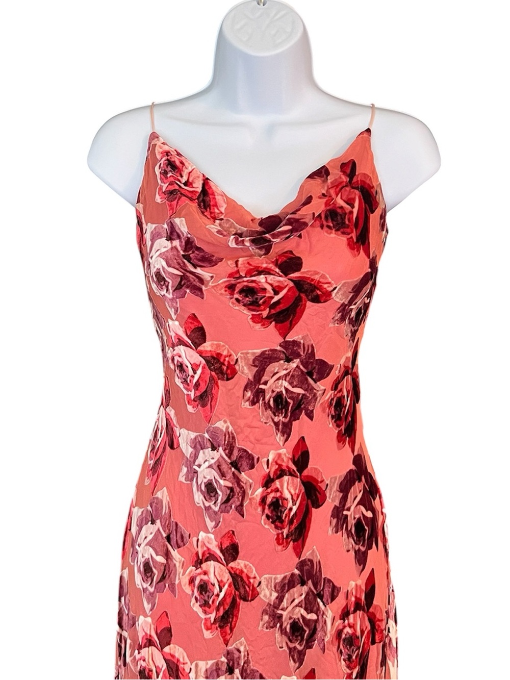 Vintage Betsey Johnson Silk Sheer Mesh Velvet Burnout Floral Dress - Picture 2 of 10